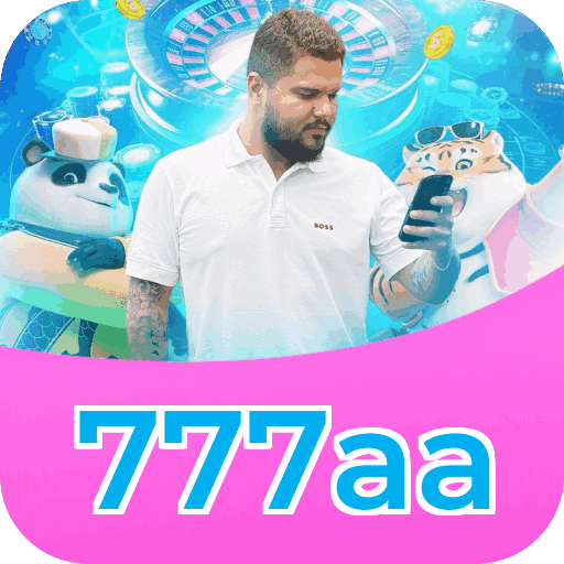 Interface do aplicativo 777aa mostrando jogos disponíveis no iOS e Android